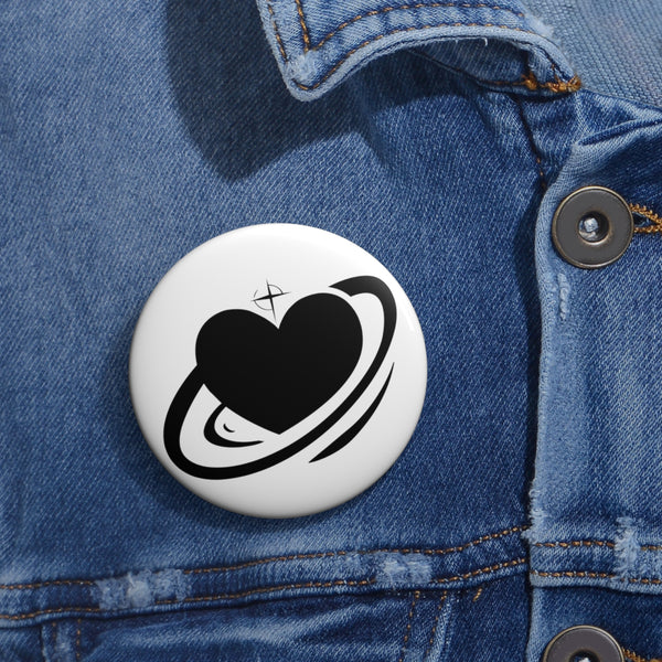 Heart Circle Silhouette Button Pin