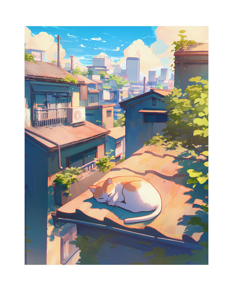 Cat Nap - Cute Anime Cat Poster