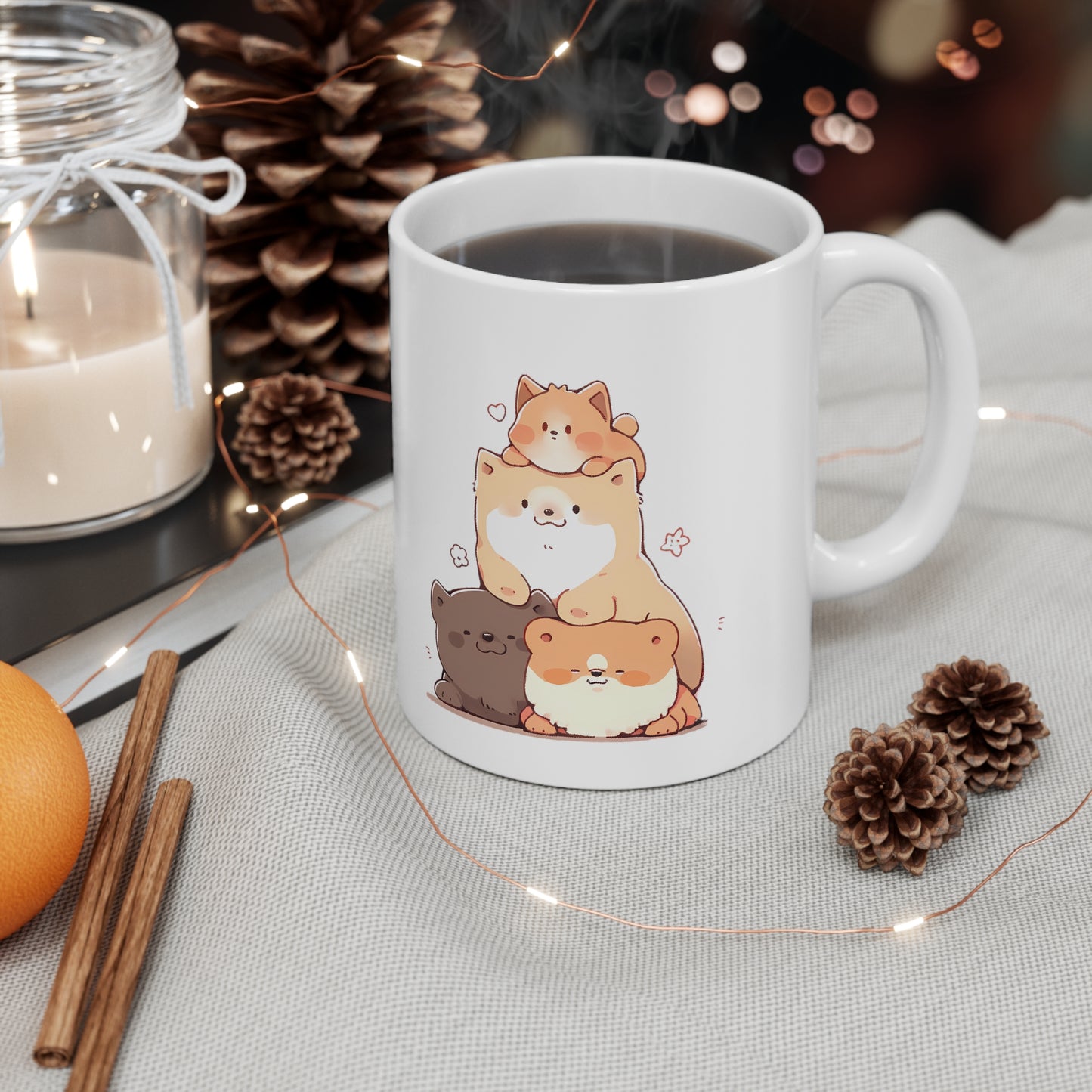 Dog Pile - Cute Anime Dog Mug