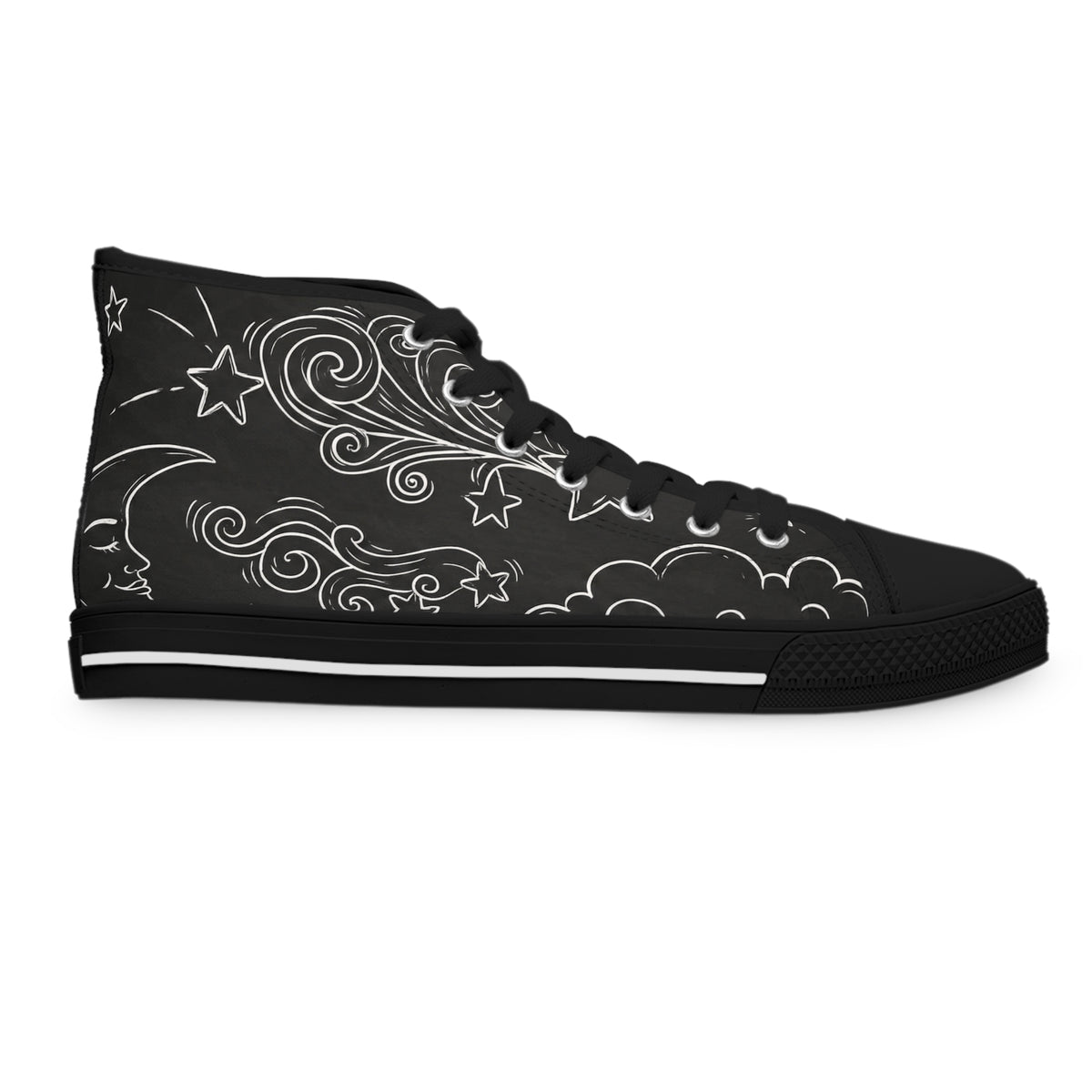Night Sky Scribbles - Cute High-Top Sneakers
