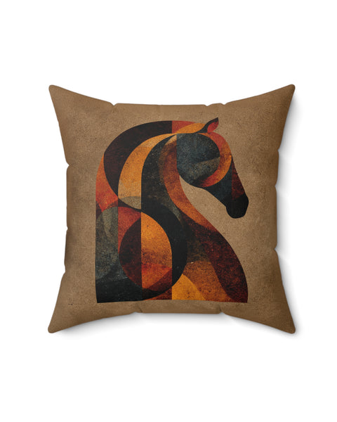 The Knight - Abstract Chess Decor Pillow