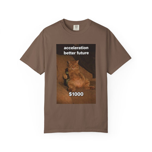 Acceleration Better Future - Drinking Cat Meme T-Shirt