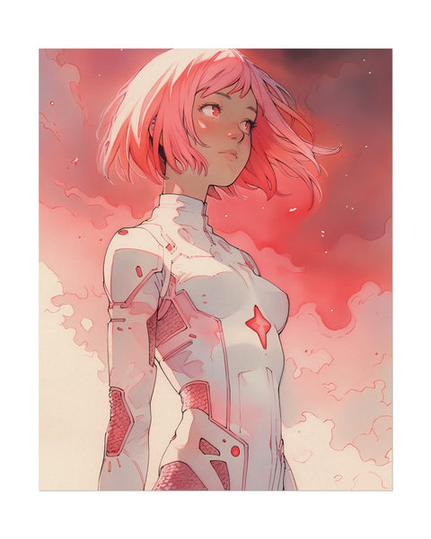 Hikari Child of Light - Anime Girl Watercolor Poster