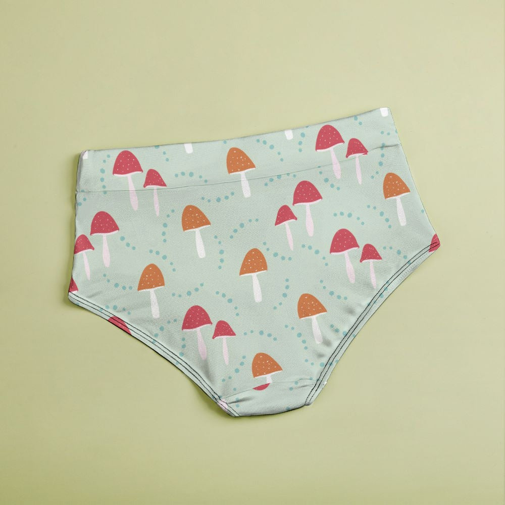 Mushroom Trail - Cute High Waist Panties