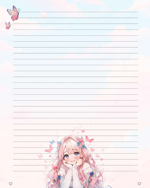 Butterfly Dreams - Anime Notebook Paper