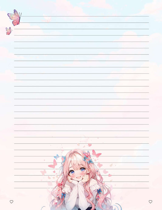 Butterfly Dreams - Anime Notebook Paper