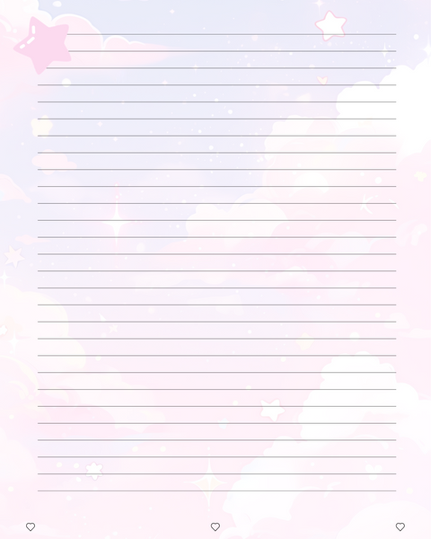 Heartbeat Hues - Cute Printable Notebook Paper