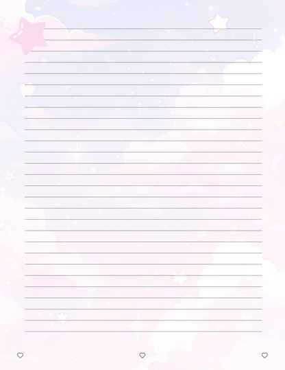 Heartbeat Hues - Cute Printable Notebook Paper