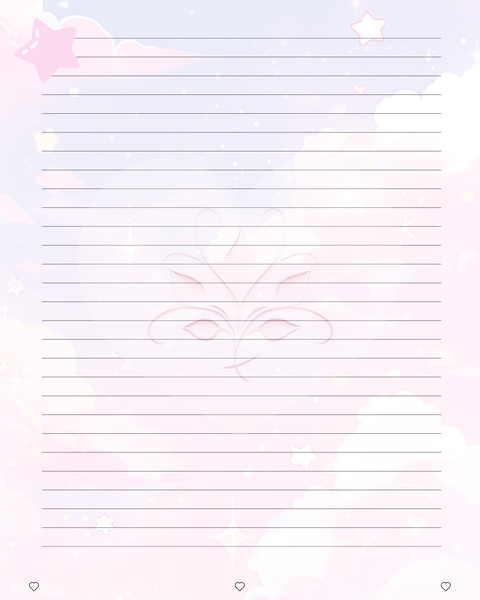 Heartbeat Hues - Cute Printable Notebook Paper