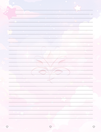 Heartbeat Hues - Cute Printable Notebook Paper