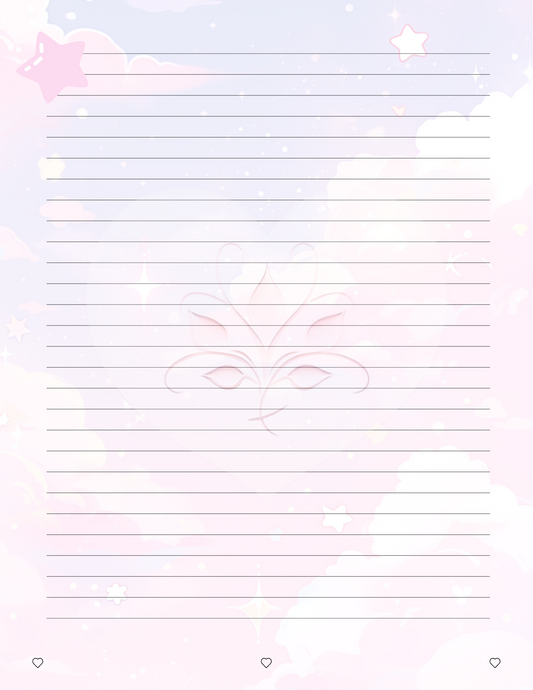 Heartbeat Hues - Cute Printable Notebook Paper