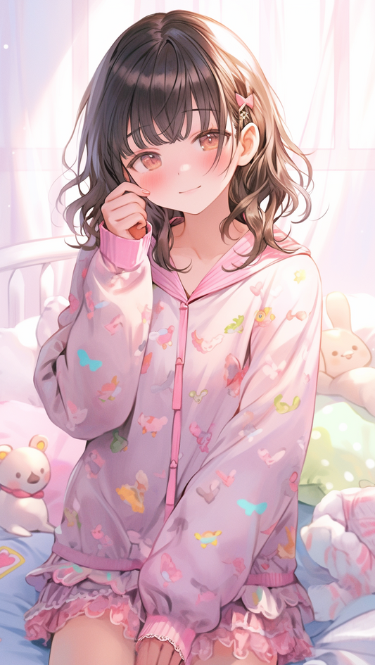 Just Woke Up - Anime Girl Phone Wallpaper