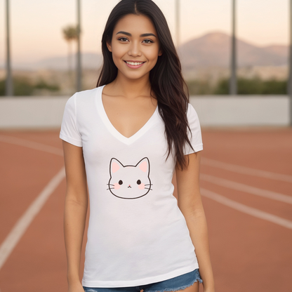 Paula Cat - Cute V-Neck T-Shirt