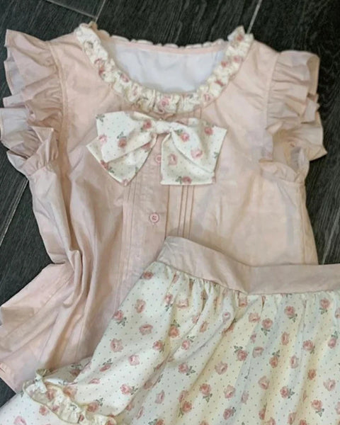 Rose Daydream - Sweet Himekaji Sleeveless Top and Skirt Set