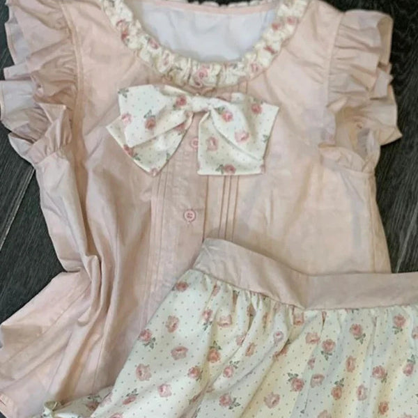 Rose Daydream - Sweet Himekaji Sleeveless Top and Skirt Set