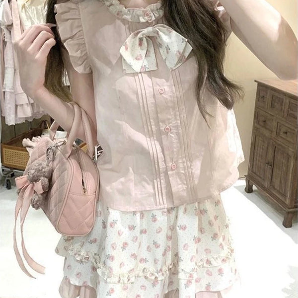 Rose Daydream - Sweet Himekaji Sleeveless Top and Skirt Set