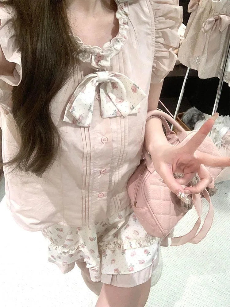 Rose Daydream - Sweet Himekaji Sleeveless Top and Skirt Set