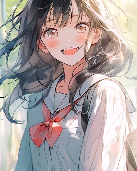 Anime School Girl Phone Wallpaper - Anna