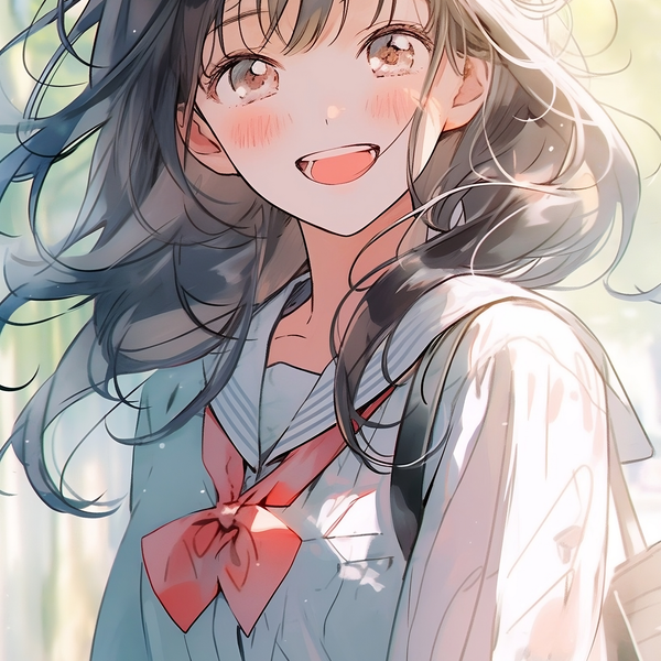 Anime School Girl Phone Wallpaper - Anna