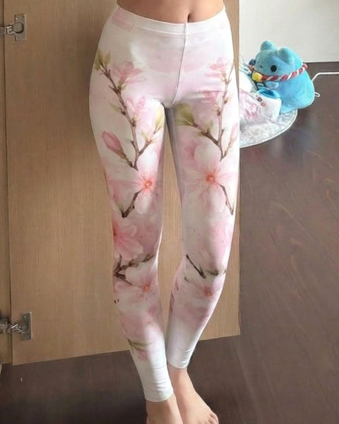 Painted Spring - Cute Cherry Blossom Leggings