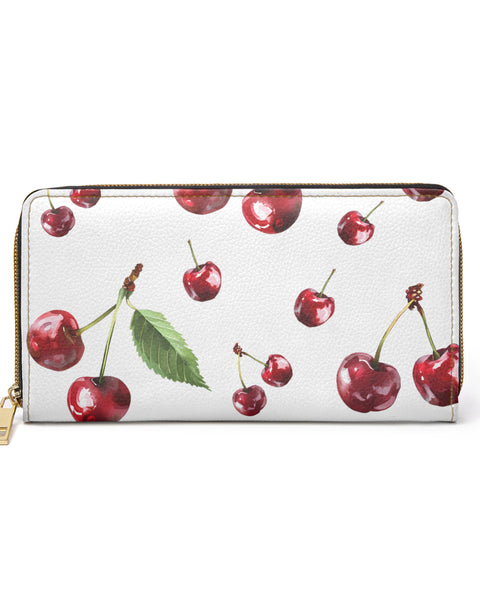 Cherry Wallet With Zipper