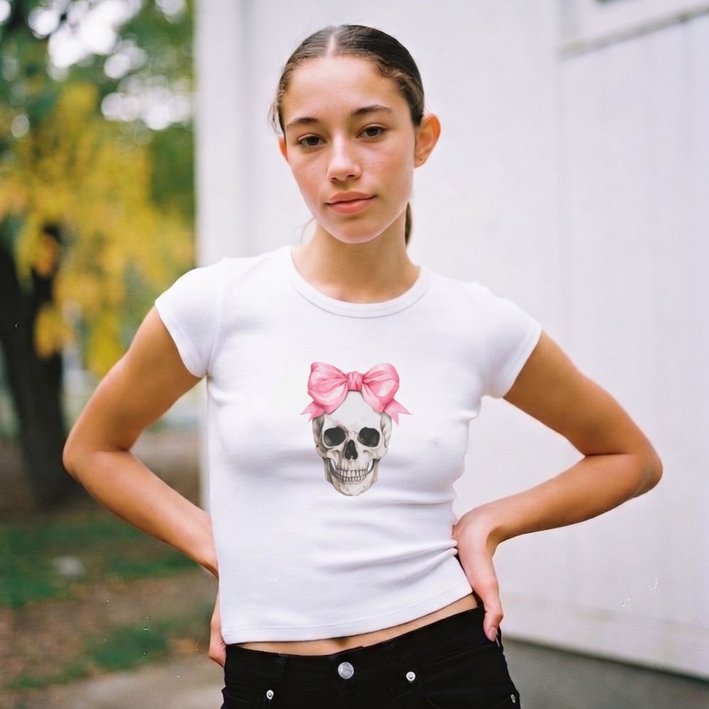Coquette Skull - Vintage Style Baby Tee