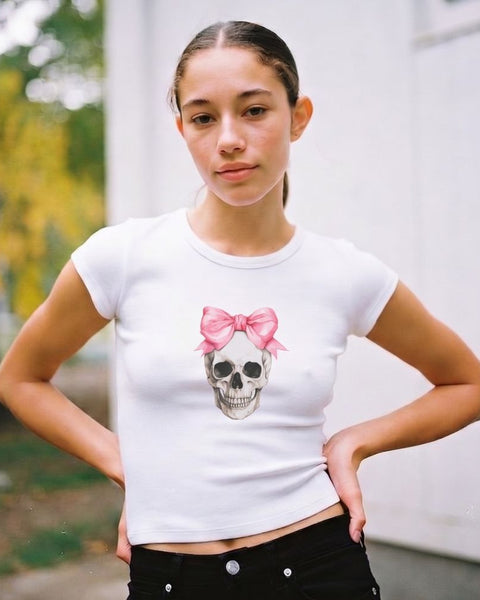 Coquette Skull - Vintage Style Baby Tee