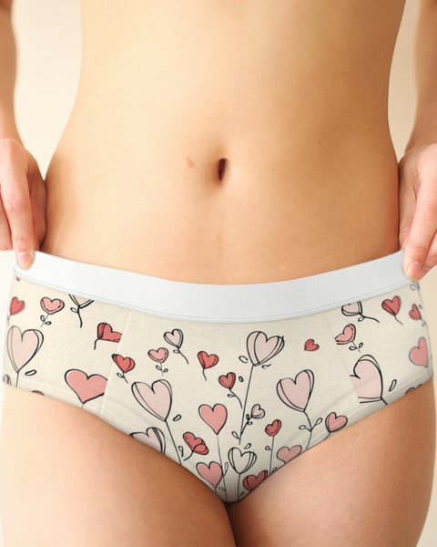Heart Flowers - Cute Cheeky Panties