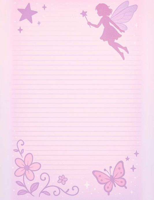 Pink Wishes - Cute Printable Fairy Paper