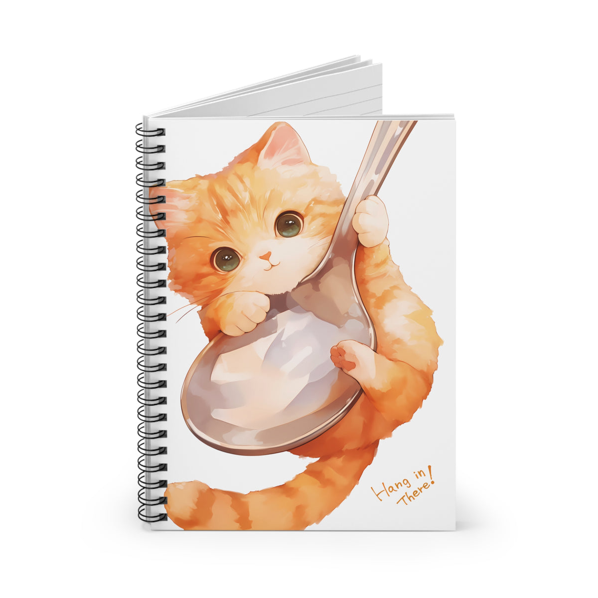 Hang in There Cat Notebook Open
