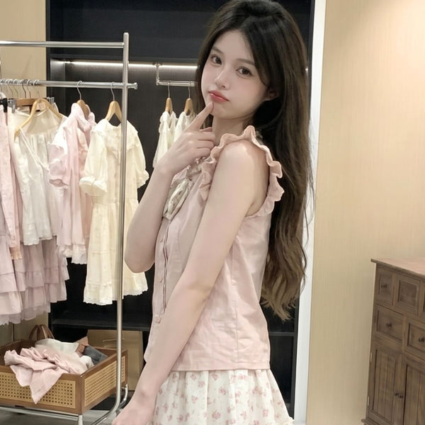 Rose Daydream - Sweet Himekaji Sleeveless Top and Skirt Set