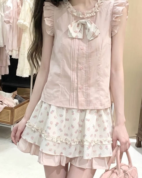 Rose Daydream - Sweet Himekaji Sleeveless Top and Skirt Set