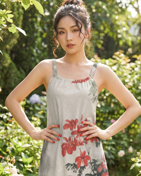 Red Lily - Ink Print Cami Dress