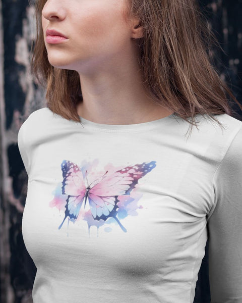Pastel Butterfly - Cute Long Sleeve T-Shirt