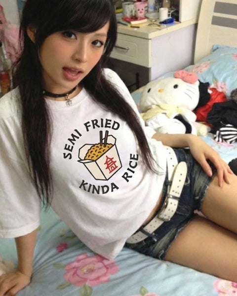 Semi Fried Kinda Rice - Meme T-Shirt