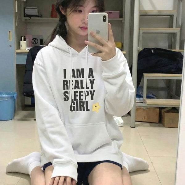 Really Sleepy Girl - Cute Premium Pullover Hoodie