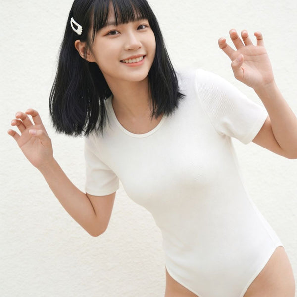 Miracle World White T-Shirt Bodysuit